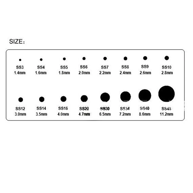 Mix Size Clear Crystal Flat Back Rhinestones SS3~SS20 For Nail Arts and Crafts Nail Art Decorations