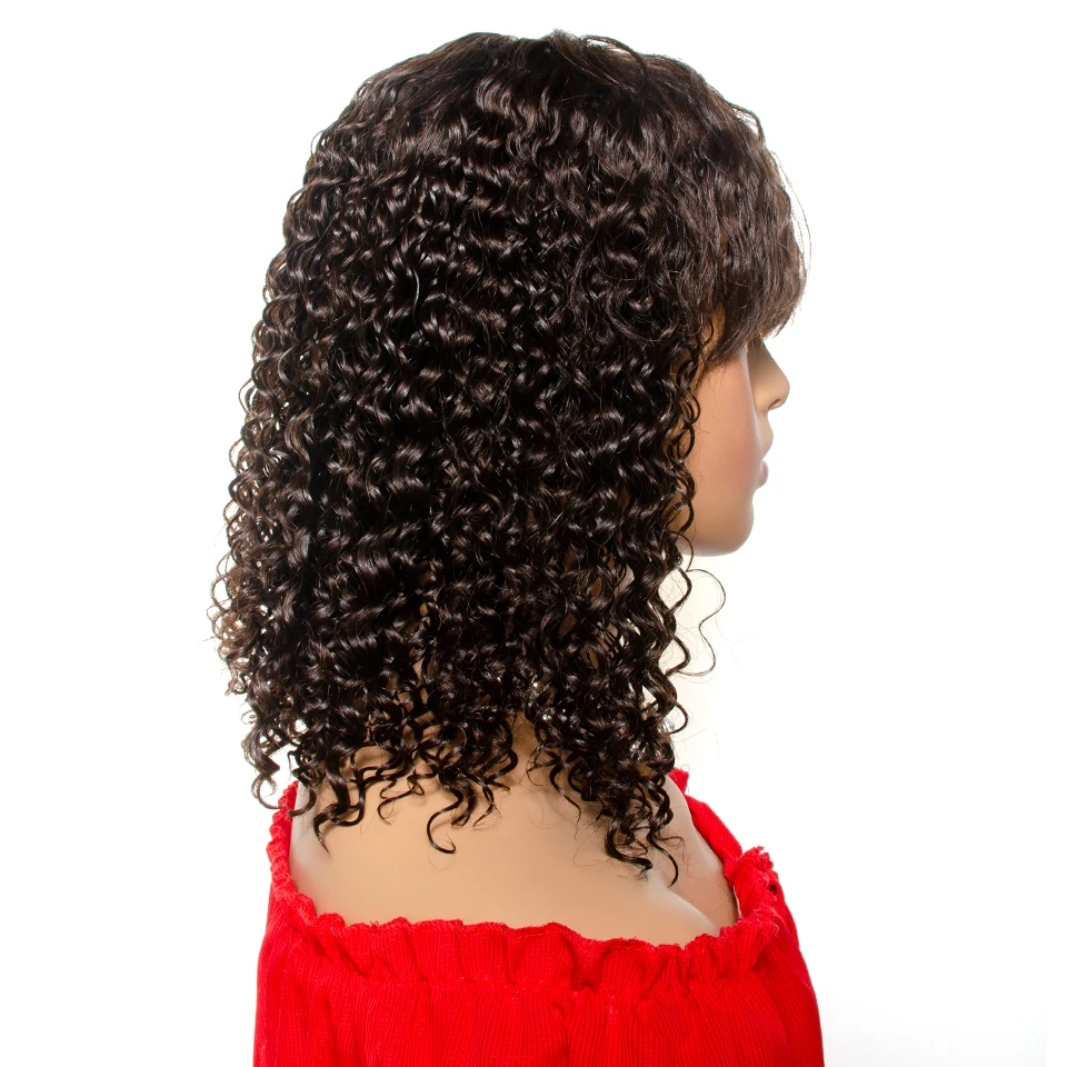 Peruca lace front ondulada 4 #, peruca de cabelo humano feita à máquina sem cola, estilo brasileiro, com ondas soltas, 4 cores