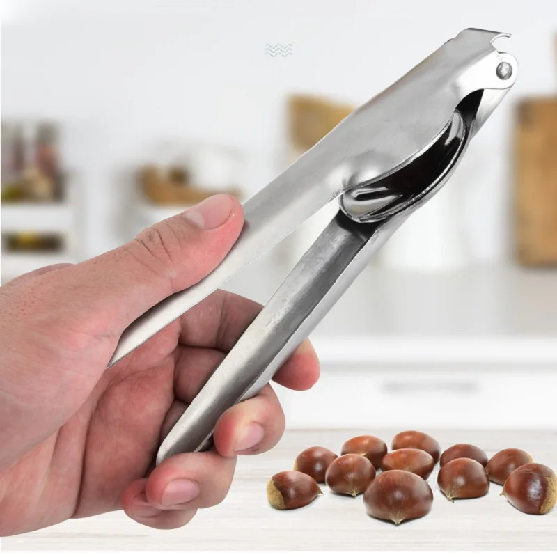 Multifunctional Stainless Steel Quick Nuts Cracker Kitchen Tools Chestnut Clip Walnut Pliers Metal Sheller Nut Opener Cutter