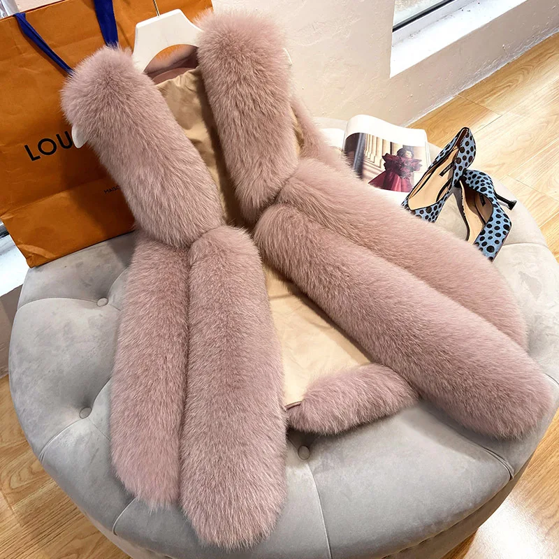 

Woman V-Neck Faux Mink Fur Vest Mid-length Imitation Fox Fur Spliced Tank OL Cardigan Furry Sleeveless Furry Coat Crop Tops New