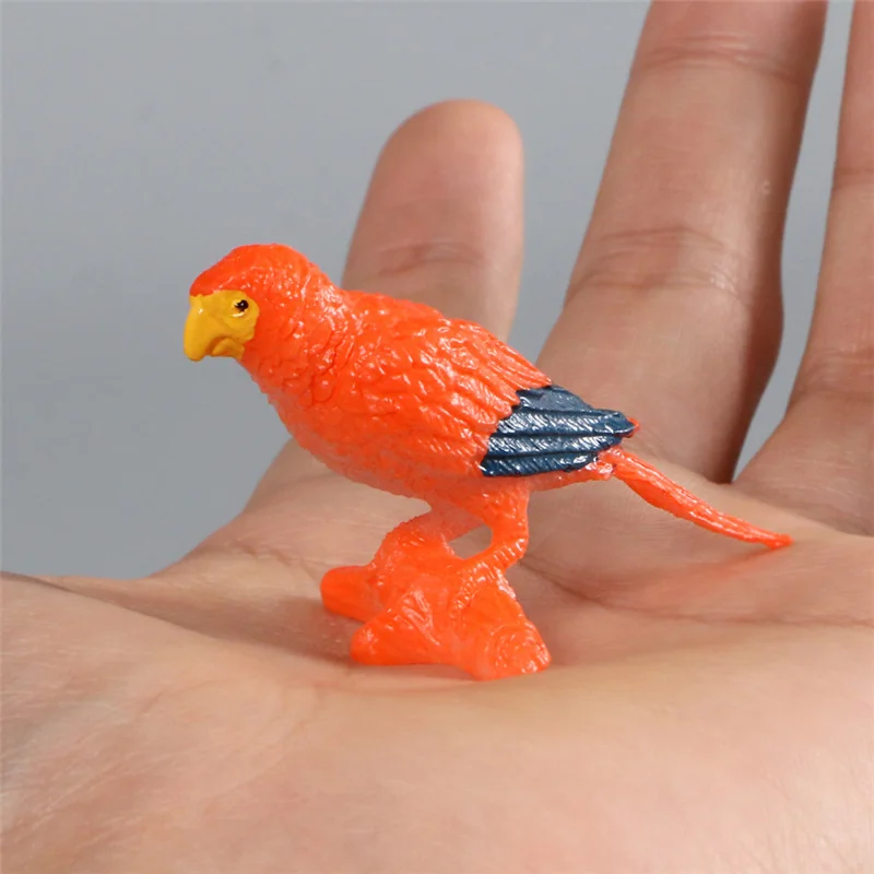 12Pcs Diy Simulatie Jungle Dieren Vogels Plastic Actie Pvc Model Uil Figures Collection Pop Speelgoed Voor Kinderen Educatief Gift