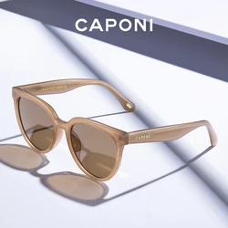 CAPONI Fashion Women Sunglasses Korea Brand Desinger Vintage Eyewear Muticolor Retro Superstar Sun Glasses For Female CP31031