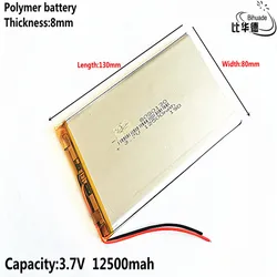 3.7V 12500mAh 8080130 lithium polymer battery MP3 MP4 navigation instruments small toys and other products Universal Battery