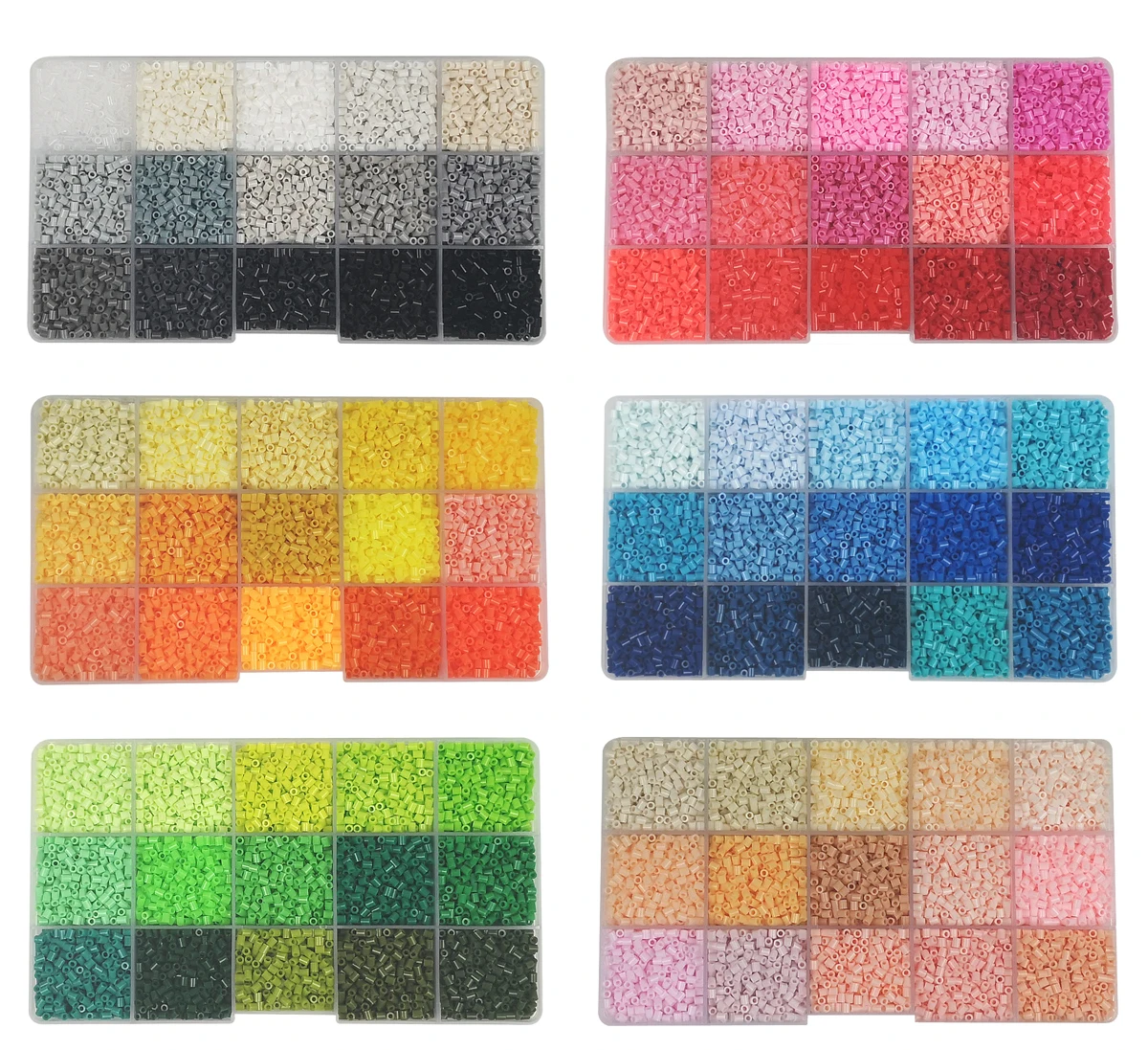 Yantjouet 15-Farben 2,6mm Mini-Perlen Perler-Perlen Farbset 650 Stück Pixel-Art Hama-Perlen Puzzle-Spielzeug Geschenk DIY Bügelperlen Geschenk – Detail 2