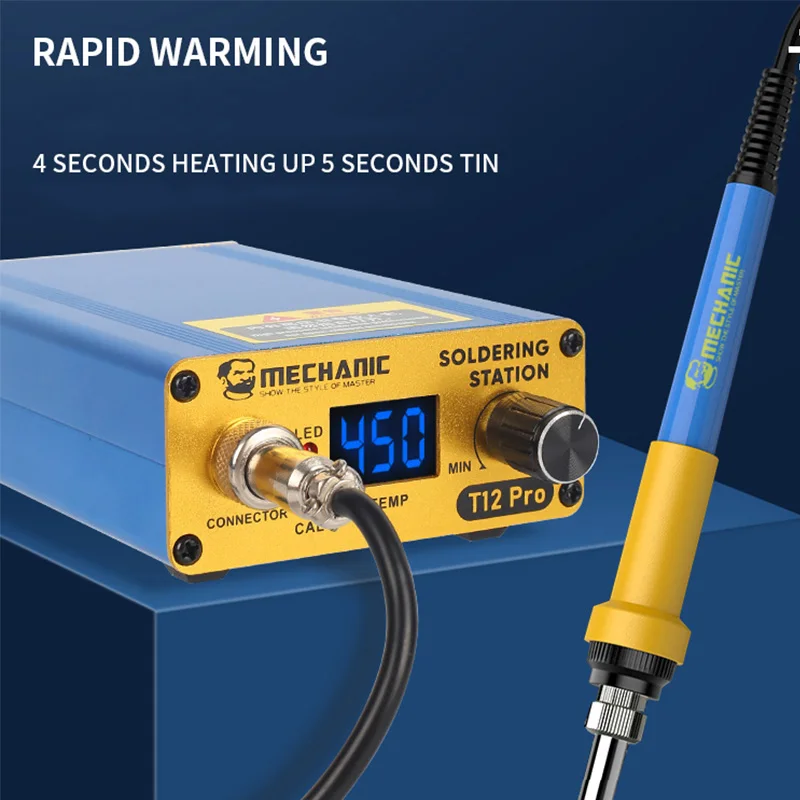 Mechanic  T12 Pro Digital Soldering Station for Phone Repair Intelligent Anti-Static Fast Heating Welding Iron Platform