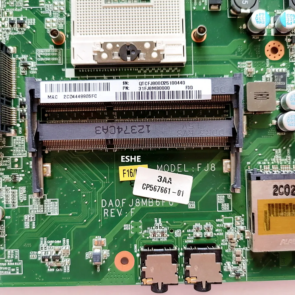 Материнская плата для ноутбука Fujitsu LH532 DA0FJ8MB6F0 PGA989 DDR3 GT620M 2 ГБ 100% полностью протестирована и высокое качество