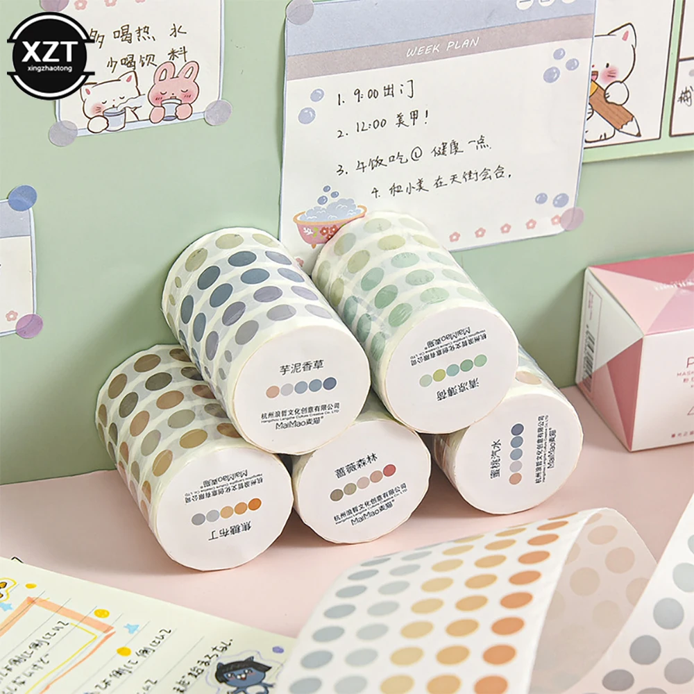 Washi Tape Colorful Dot Stickers Diary Album Scrapbooking Decoration DIY Label Stickers School Office Stationery