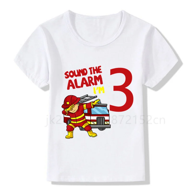 New Summer Baby Boys Girls Funny Fire Truck Clothes Short Sleeve O-neck T Shirt Pure Fire Truck T-shirt Brand Tee Tops Unisex