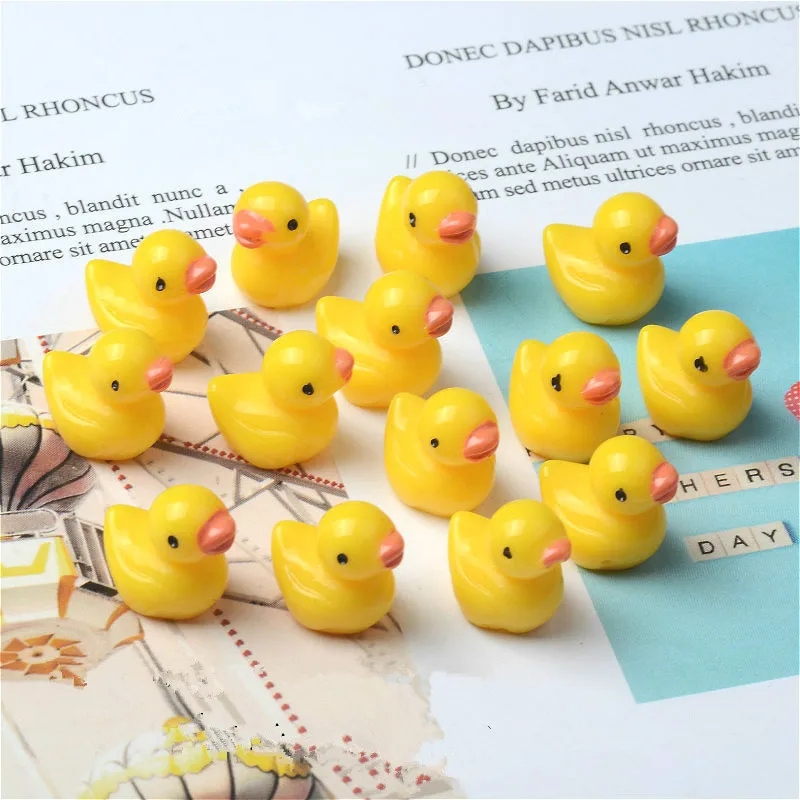 12*18mm Resin Amulet Three-Dimensional Yellow Duck DIY Handmade Earring Accessories Key Chain Material Marine Bottle Decorative