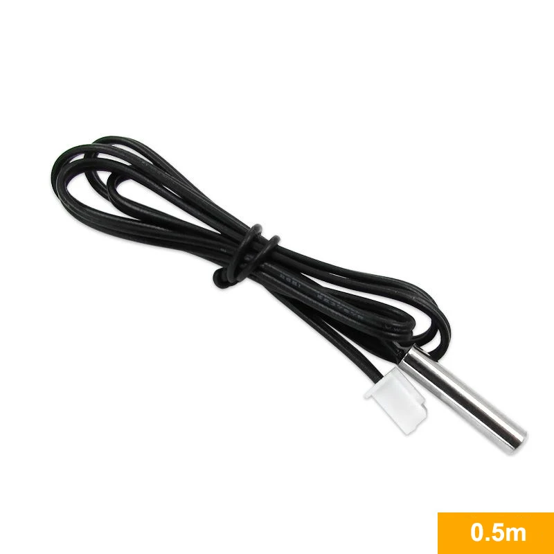 NTC 0.5/1/2/3/5M Length Waterproof Temperature Sensor XH2.54 2P Plug Terminal 10K Cable For Computer Refrigerator Probe