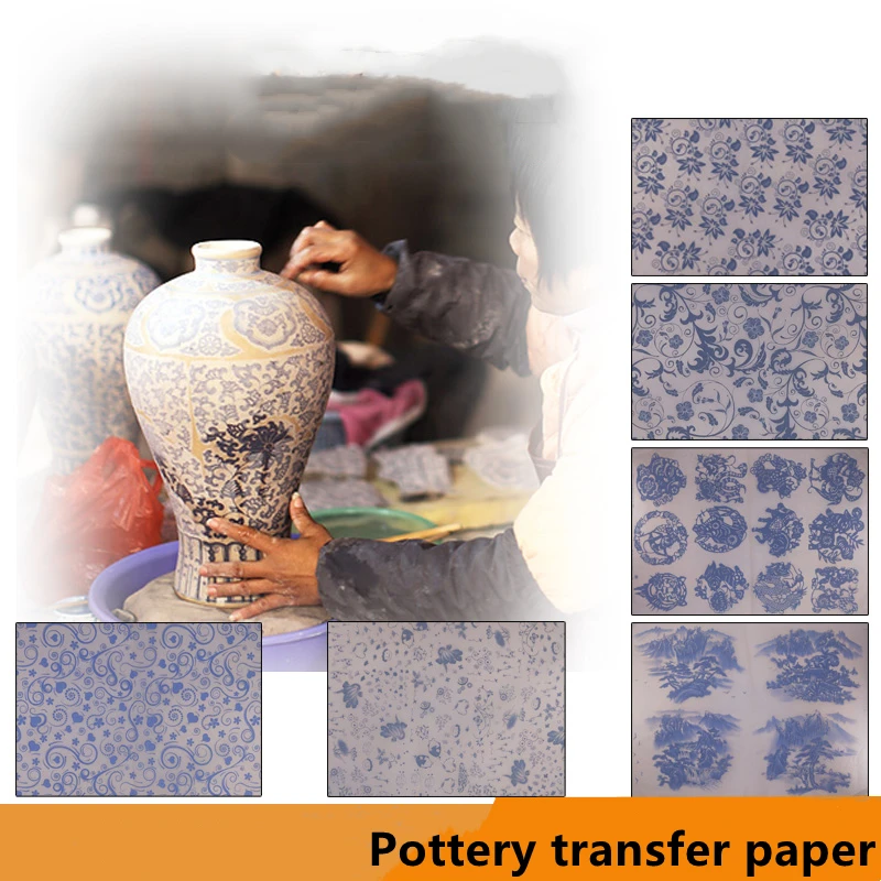 1PCS Pottery Ceramics Clay Transfer Paper Glaze Underglaze Colored Flower Paper Jingdezhen High Temperature DIY Decal Paper