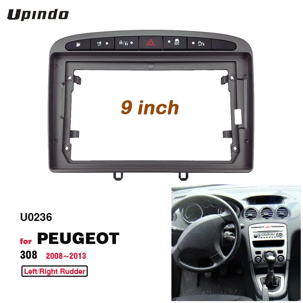 

Car Accessories 2 Din 9 Inch Fascia Panel Frame for Peugeot 308 2008-2013 Car Radio DVD GPS Mp5 Plastic Dash Mount Kit