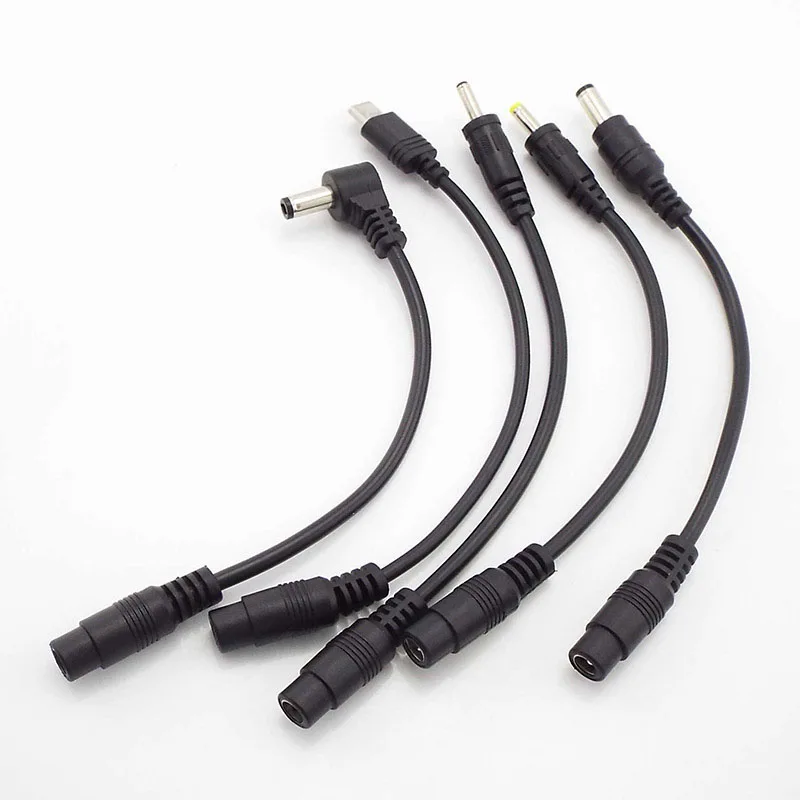 5.5x2.5mm DC female to DC male Type C 3.5mm 4.0mm 5.5 2.5mm cable adapter extender cord Connector Cable Converter Plug Laptop P1