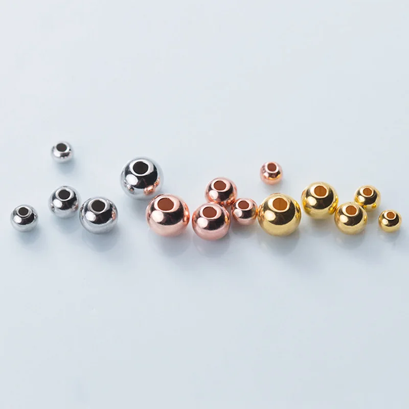 100% 925スターリングシルバーラウンドビーズ20個,2〜6mm,手作りブレスレット,スペーサービーズ,シルバーdiy,ジュエリー作りの結果