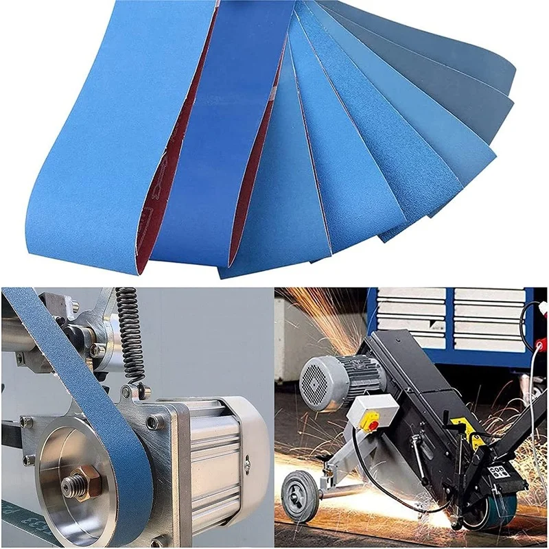 8pieces Zirconium Sanding Belts 80/120150//180/240/320/800/1000Grits Combined Sandpaper Bands 100x915mm Abrasive Tool