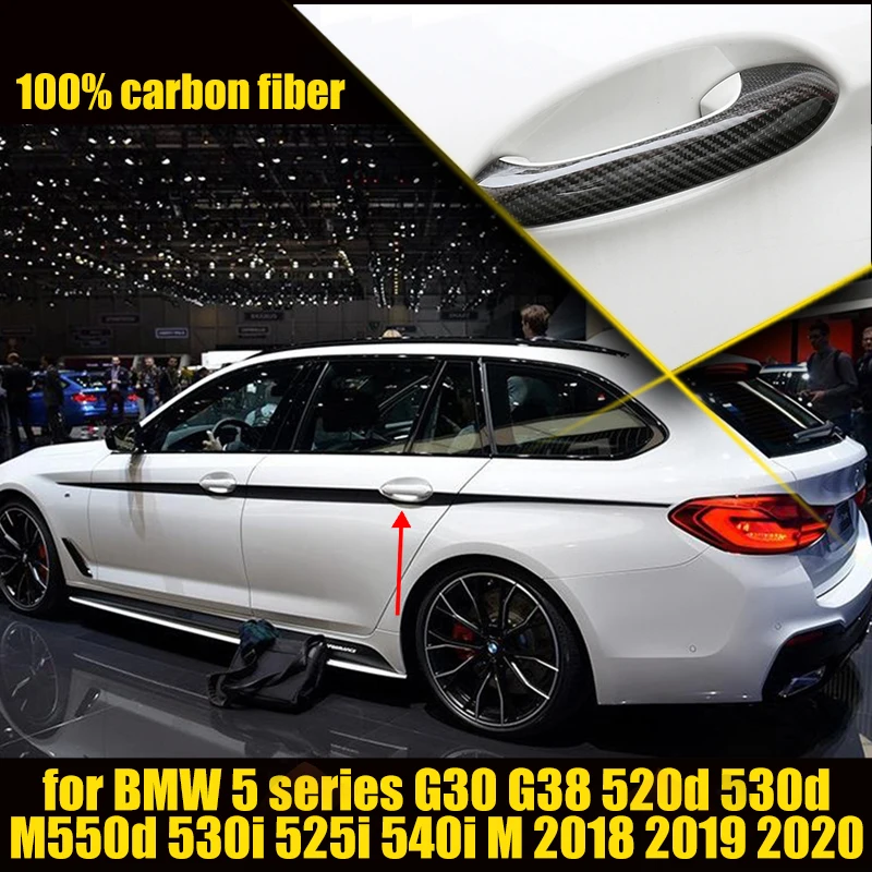 

Real Dry Carbon Fiber Car Door Handle Cover Trim for BMW 5 Series G30 G38 520d 530d M550d 530i 525i 540i M 2018 2019 2020