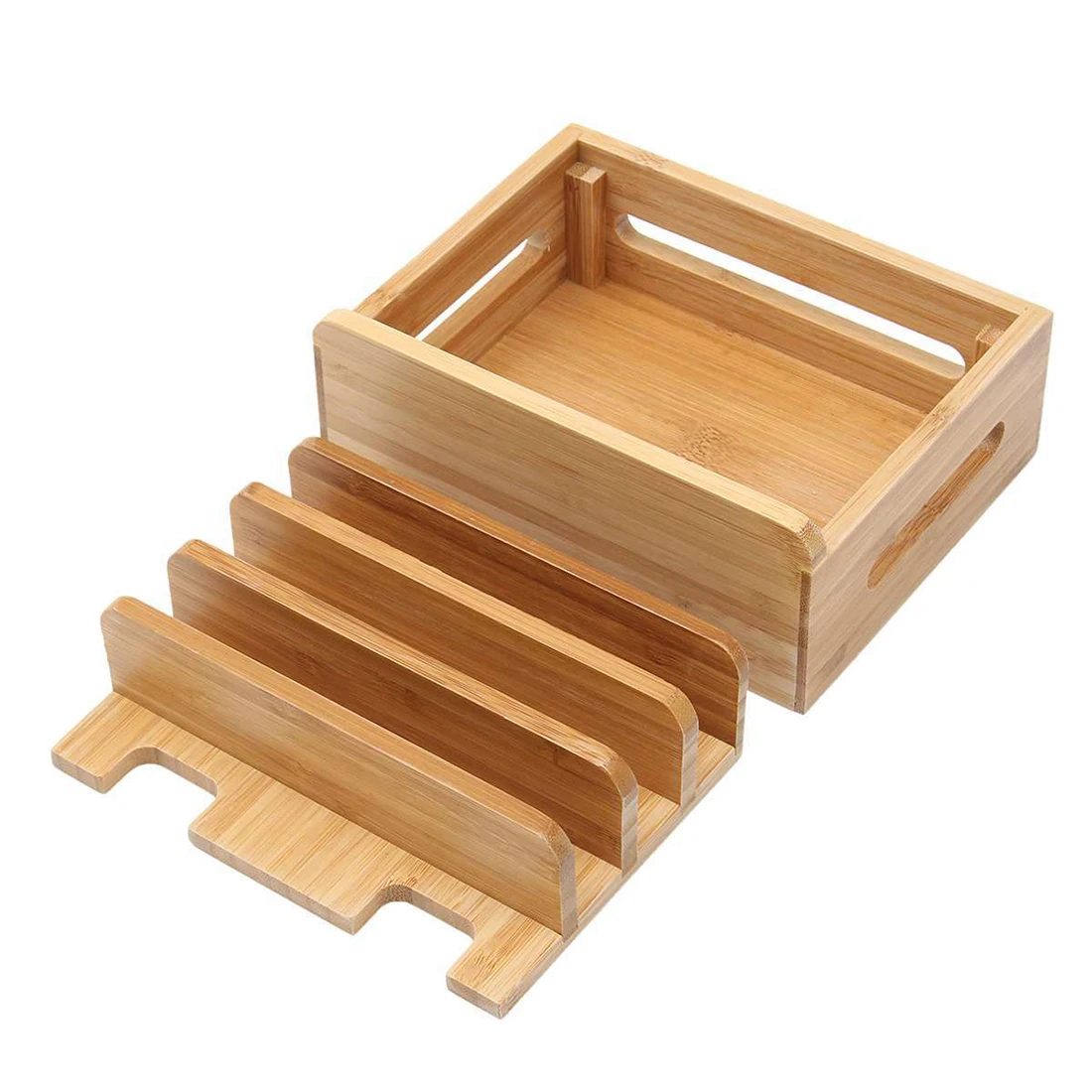 Bamboo Charging Dock Station for Mobile Phone Holder Stand Bamboo Charger Stand Base For Tablets For iphone