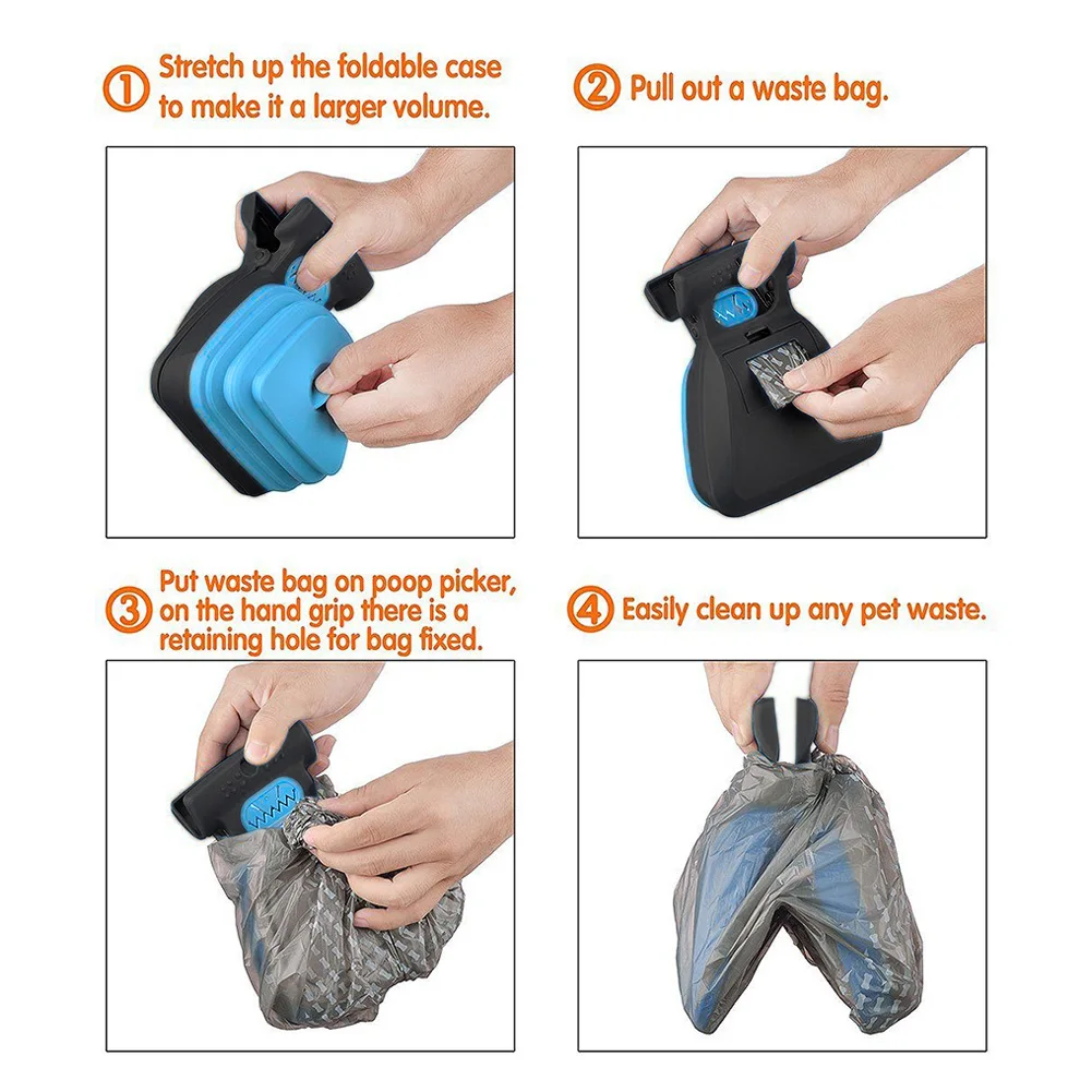 Dog Poop Bag Dispenser Travel Foldable Pooper Scooper Poop Scoop Clean Animal Waste Picker Cleaning Tools Pet Products