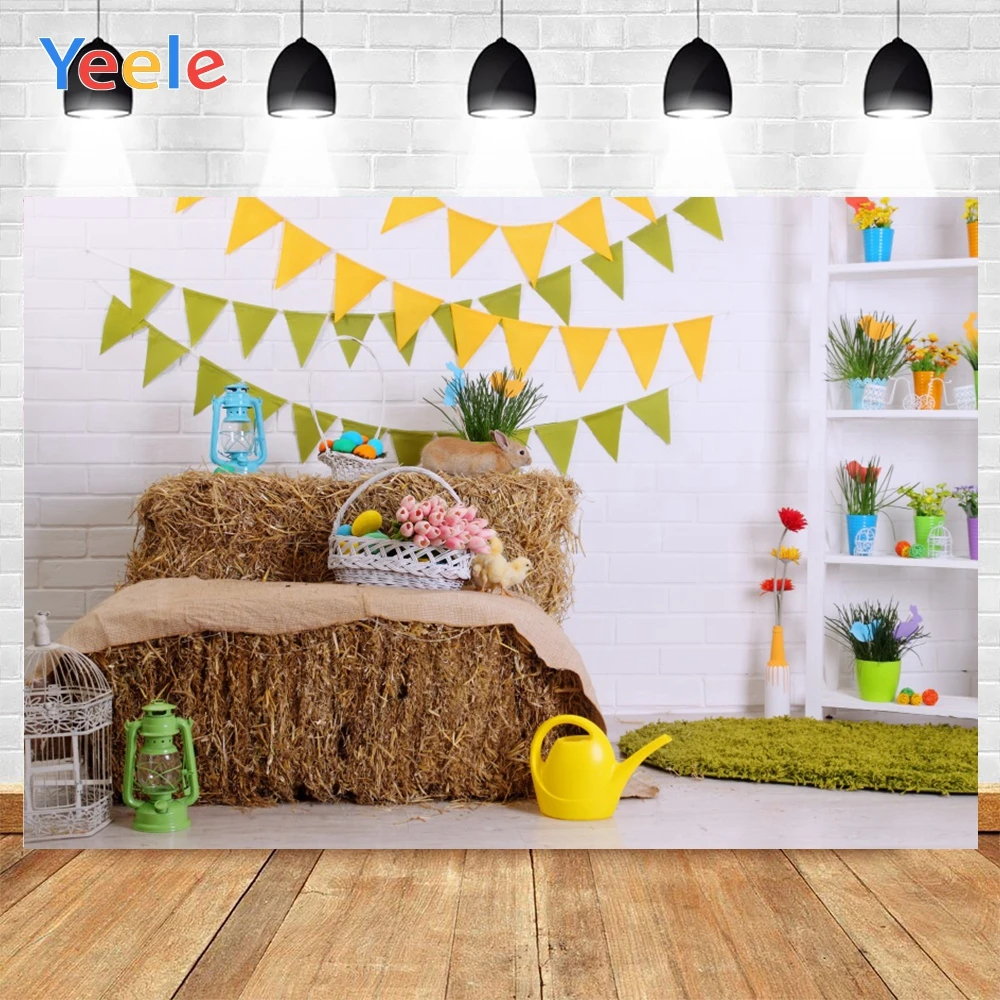 Yeele-خلفية حائط من الطوب الأبيض لصور الأطفال ، استوديو الصور ، الديكور ، الحجم المخصص ، لعيد الفصح السعيد ،