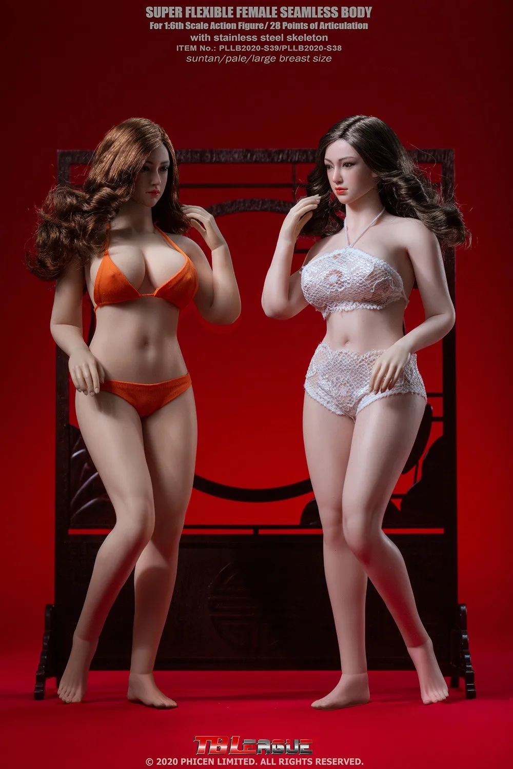 

TBLeague Phicen PLLB2020-S38/S39 Female Seamless Large Bust Pale/Suntan Body with Head 1/6 Figure