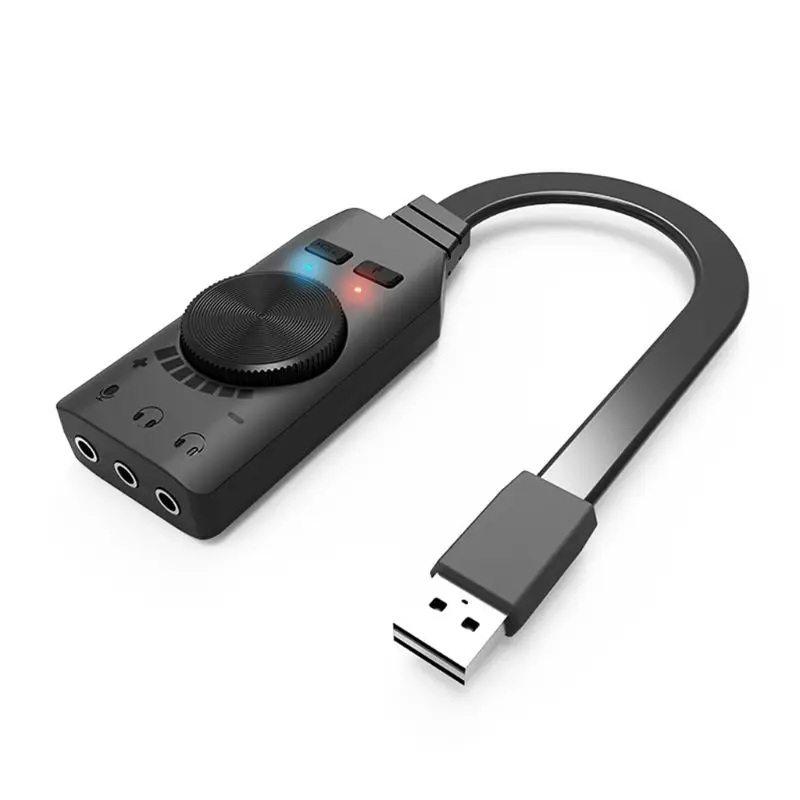 

GS3 Virtual 7.1 Channel Sound Card Converter Adapter External USB 3.5mm Headset Stereo for PC Desktop Notebook Accessories