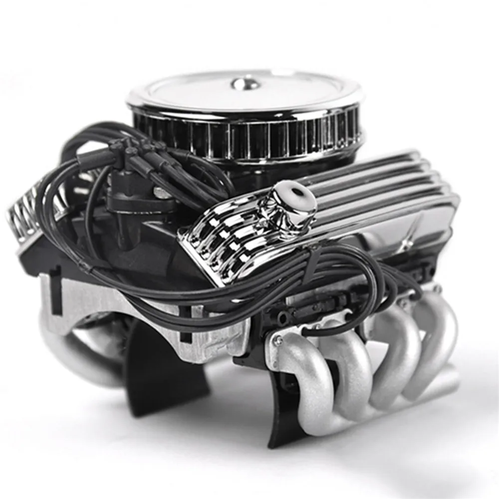 For GRC V8 Simulate Engine Motor With Dual Cooler F82 RC Car for 1/10 TRX4 SCX10 RC4WD D90 RC Crawle Car Parts Accessories