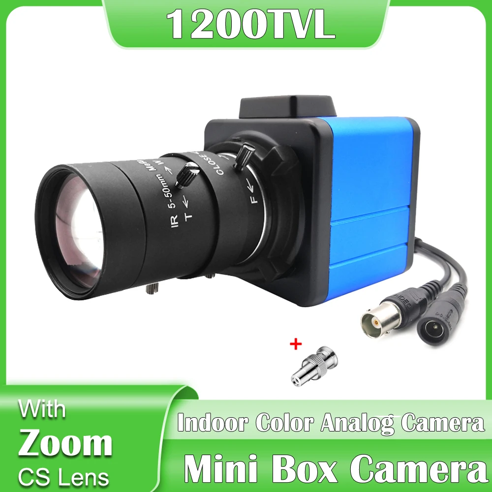 ミニ金属製カメラボックス5〜50mm5〜100mm手動バリフォーカルズーム1200tvl-cmos屋内カラーアナログセキュリティカメラ