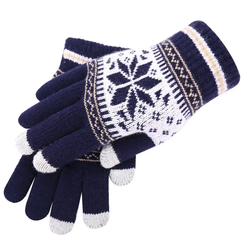 Gloves Winter Women 2021 Christmas New Warm Gloves Texting Gloves With Good Elasticity Thick Coldproof Gauntlets For Home Off