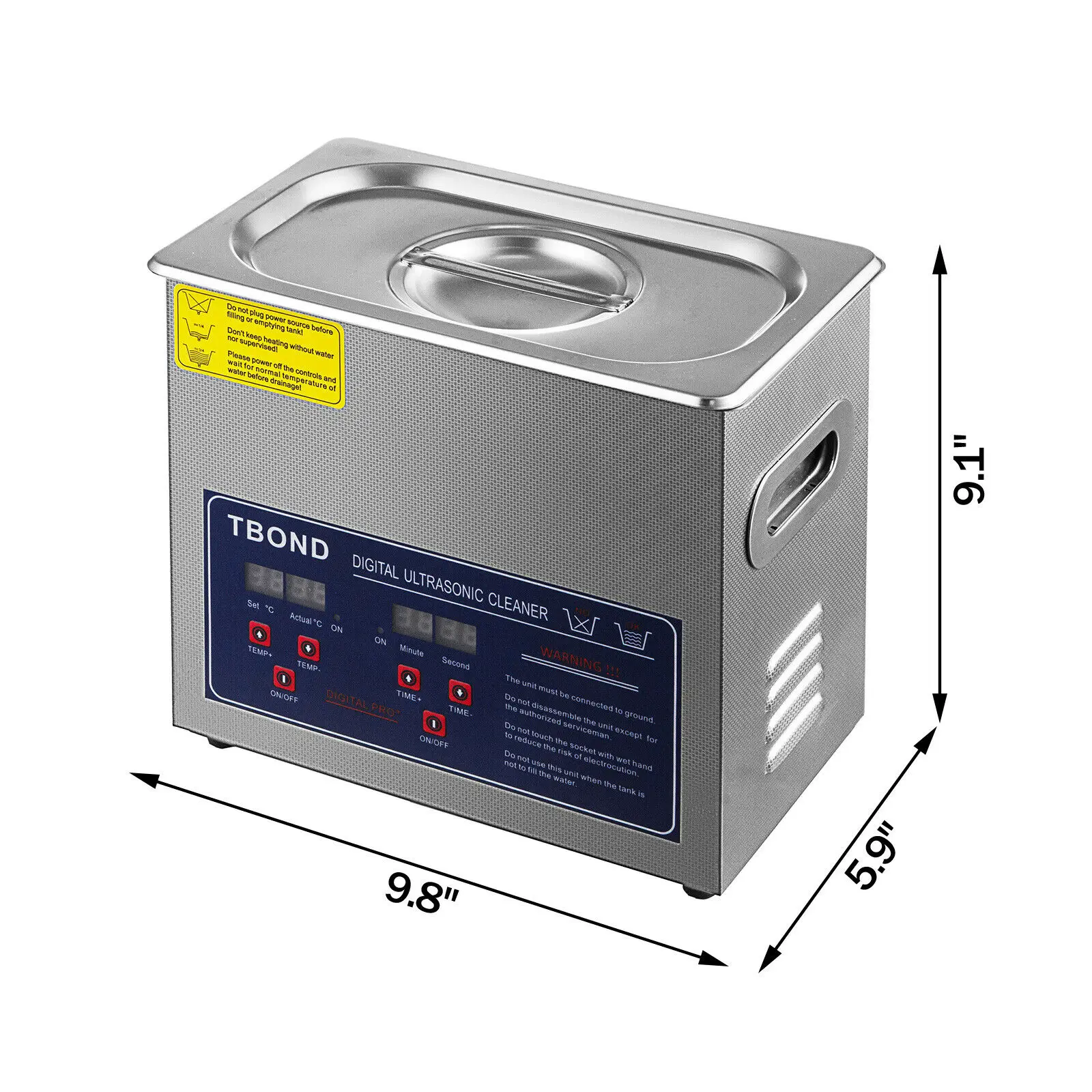 3L Ultrasonic Cleaner Digital Timer Portable Bath Jewelry Glasses Watch Cleaning Stainless Steel Lave-Dishes Industry Heater