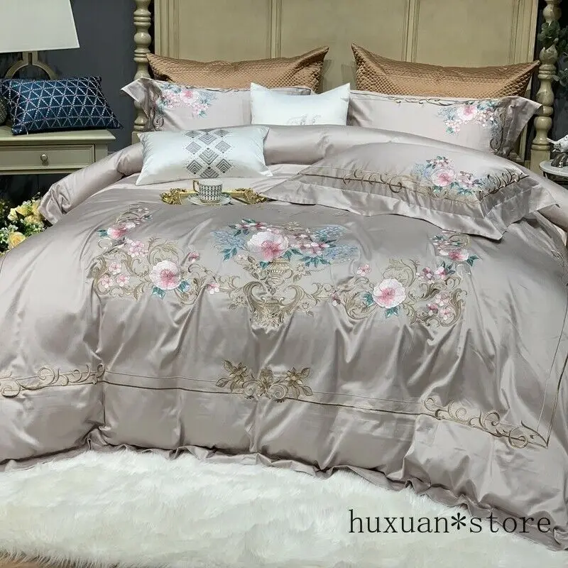 

Luxury 4/7Piece Gray Bedding set 1000TC Egyptian Cotton Bed Sheet Duvet Cover