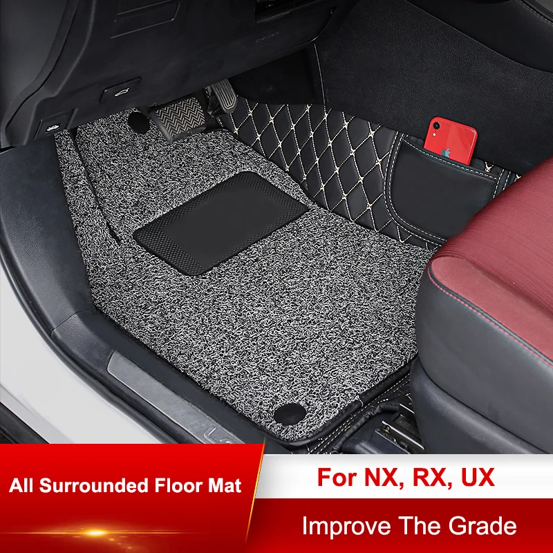 

QHCP Car Floor Mat All Surrounded Carpet Pad 1Set Wearable Leather XPE Material Anti-Slip For Lexus NX200 RX200T 300H UX200 260H