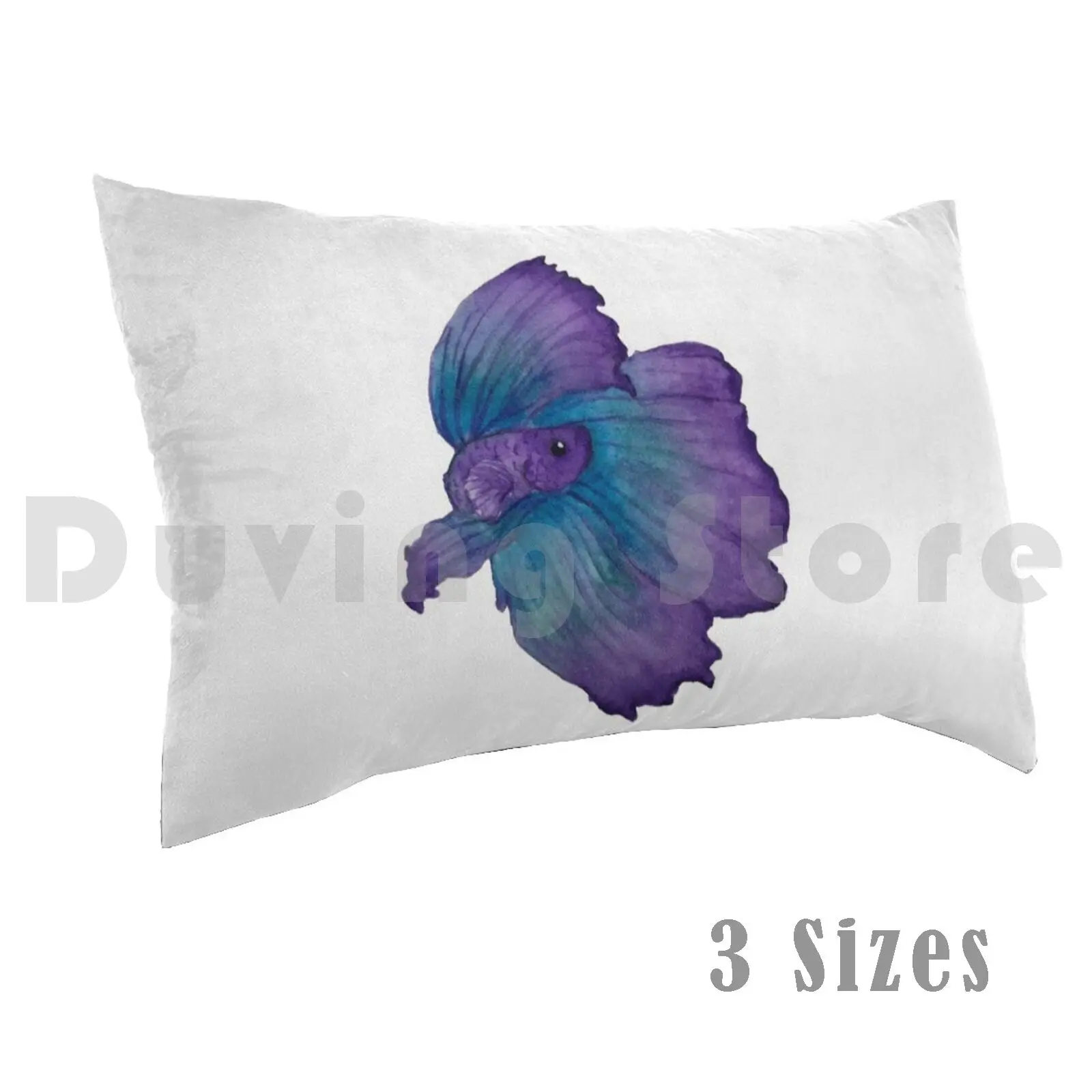 Purple And Turquoise Betta Pillow Case 20*30 Inch Betta Betta Fish Betta Splendens Siamese Fighting Fish Purple