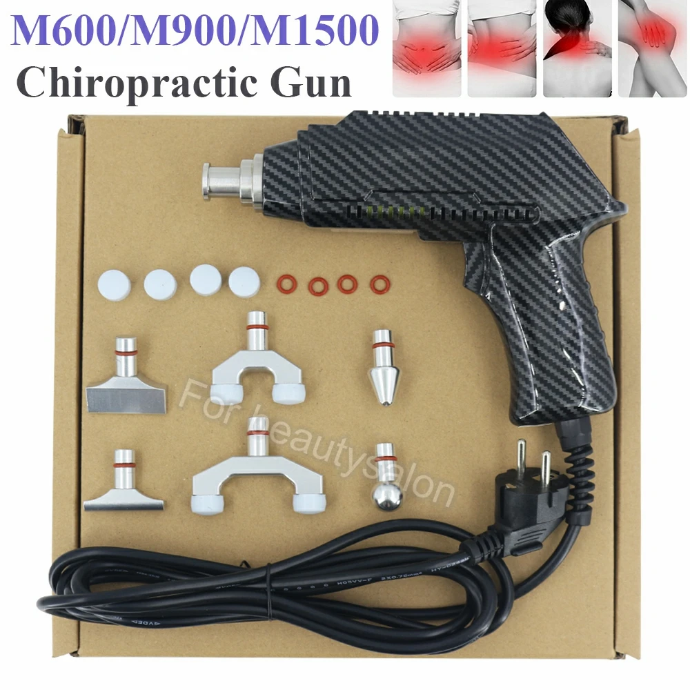 

Chiropractic Adjusting Tool Electric Spine Correction Gun 6 Heads Adjustable Intensity Therapy Machine Body Relaxation Massager