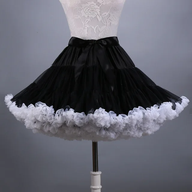 Enaguas de crinolina nupcial para niñas, falda interior para fiesta, blanco, azul, negro, tutú de baile de Ballet