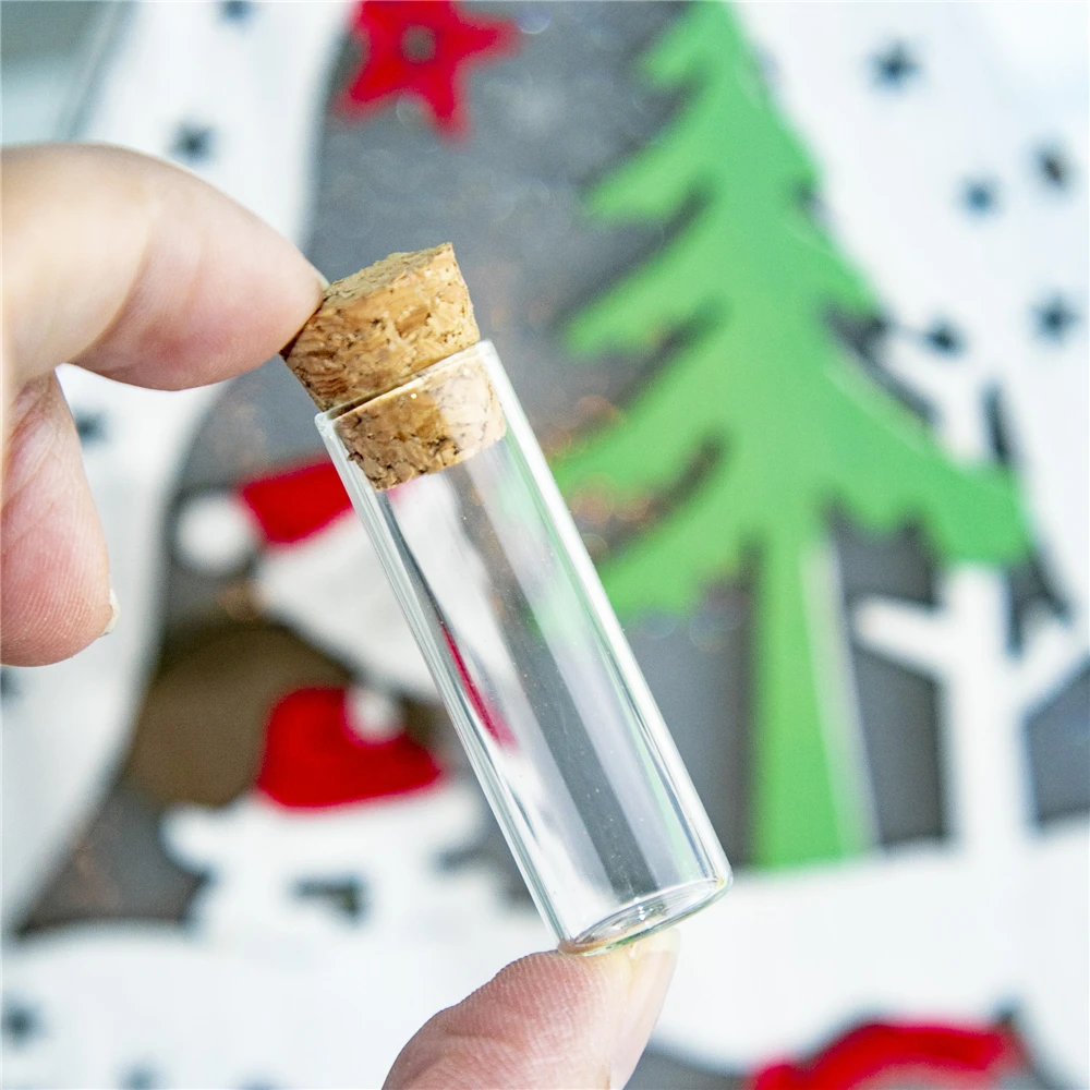 

2.5ml 13x40mm Small Glass Test Tube Vials With Corks Stopper Mini Empty Transparent Jars Decoration Crafts Bottles 100Pcs