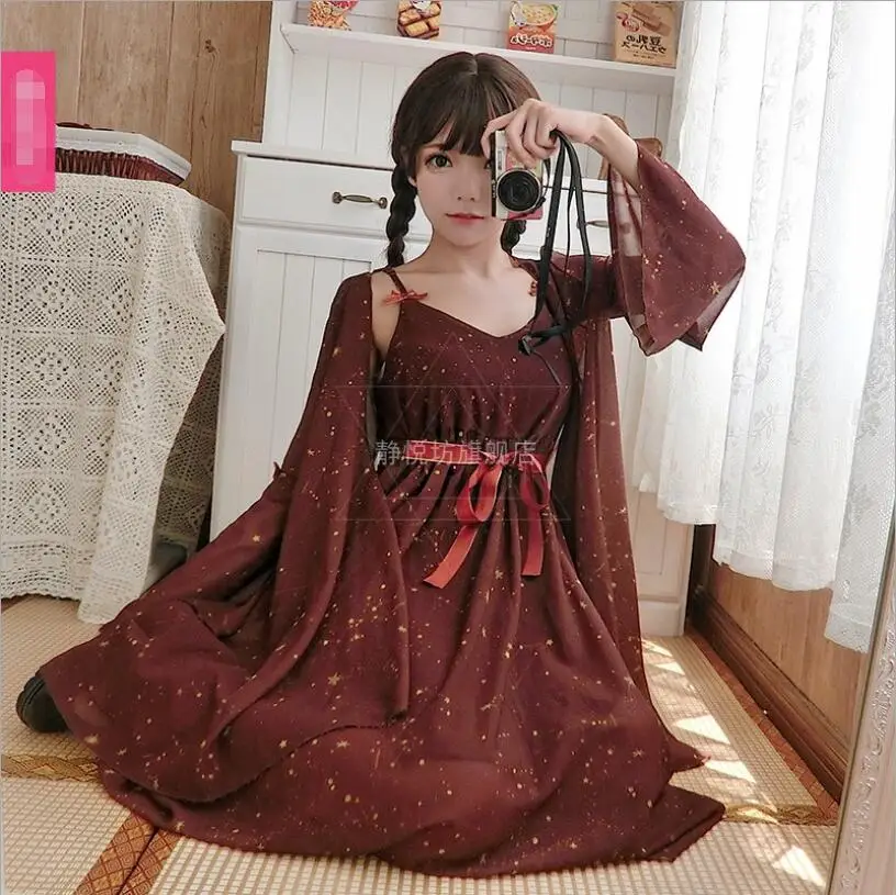 Cos Mori Mädchen Kleid Neue Sommer Kawaii Süße Chiffon Lolita Kleid Vintage Gothic Mode Tee Party Loli Kleid Vestidos