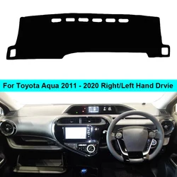 For Toyota Aqua 2011-2019 2020 LHD RHD 2 Layers Car Dashboard Cover Carpet Cape Rug Shade Pad Carpet Dashmat Sun Shade Pad