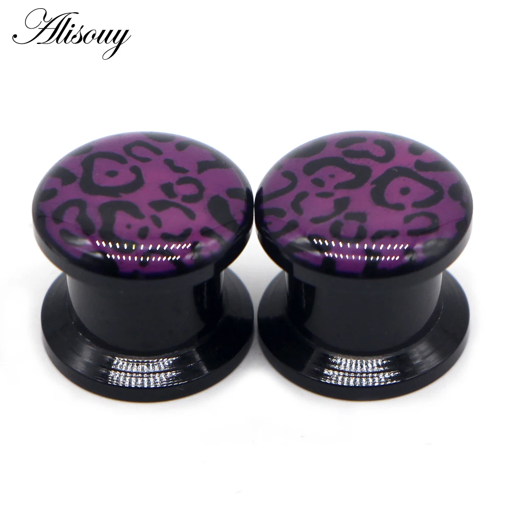 Alisouy 2pcs Acrylic Screw Ear Plugs and Tunnel Flesh Earrings Gauges Piercing Ear Tunnels Expander Stretcher Plug 2.5-10mm