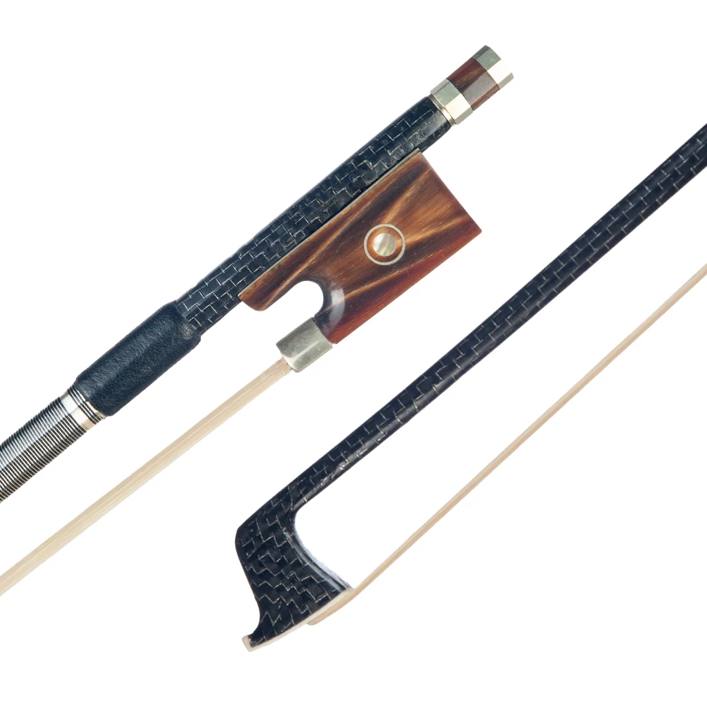 

Master Violin/Fiddle Bow 4/4 Carbon Fiber Silver Silk Braided W/ Ox Horn Frog Classic Paris Eye Inlay