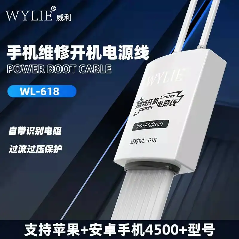 WYLIE WL 618 Power Boot Cable support Android and IOS models/Mobile repair cables/mobile power cbale/ sull models aupport