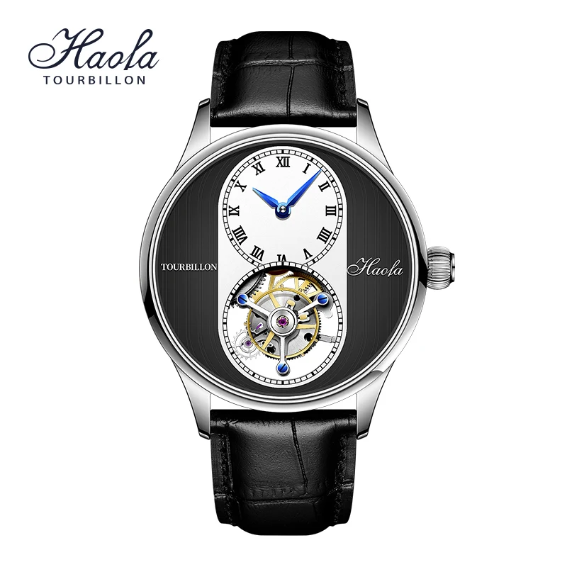 Haofa Manual Tourbillon Watch for Men Skeleton Movement Luxury Mechanical Watch Rotational Tourbillon Wristwatches Casual 1025