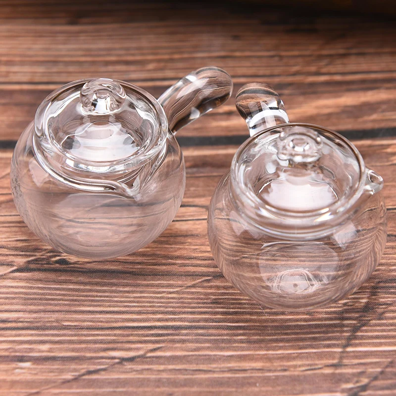 1PCS Dollhouse Cute Miniature Glass Milk Pot Fruit Juice Pot Kettle Model Toys DIY Decoration Charm Toy