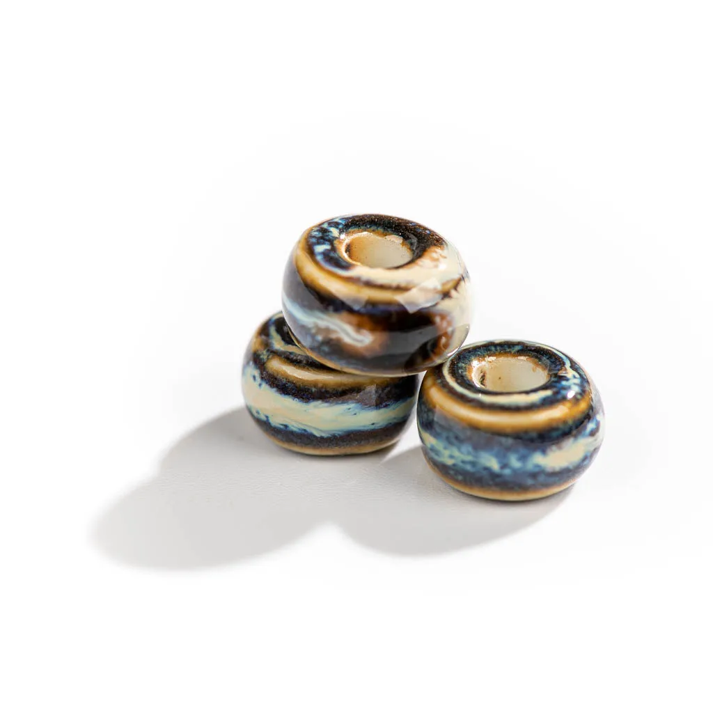 10#20pcs Vintage Small Ring Shape Kiln Color Ceramic Beads Handmade Materials Jewelry Accessories Making Bracelet #XN331