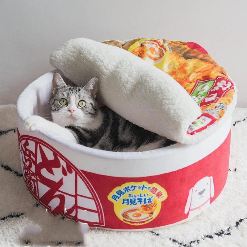 

Pet Products Cat Winter Tent Funny Noodles Small Dog Bed House Sleeping Bag Cushion For Kitten Plush Pad Furniture Accessories