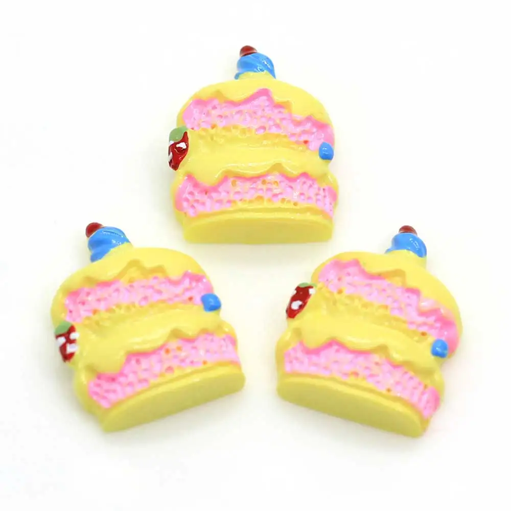 50/100pcs  Simulation Re-ment Double Cream Cake Resin Charms Flatback Food Cake Resin For Cream Glue Phone Shell Or Pencil-box