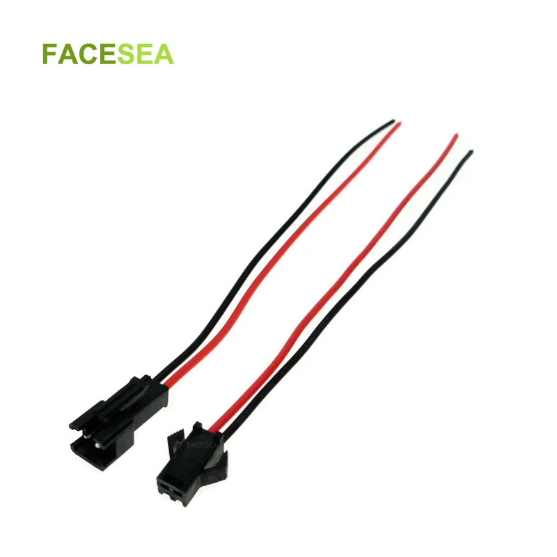 10/20/50/100 pairs 2pin JST SM connector 15cm wire single color SMD 5050 3528 3014 5630 LED Strips 2 Pin Connector Cable 22AWG