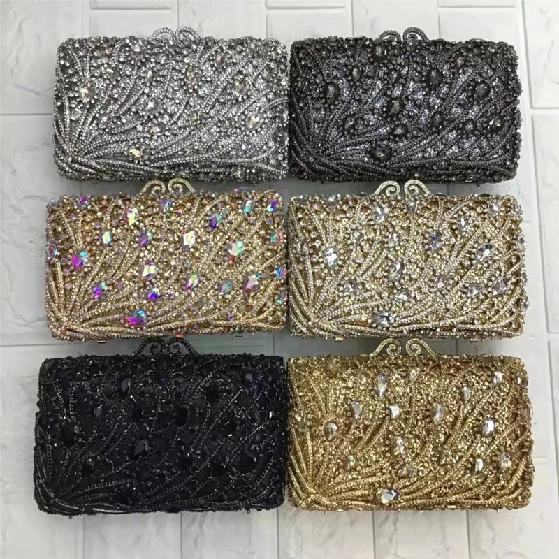 

Green Crystal Evening Bag Luxury Diamond Women Clutch Bag Ladies Party Purse Dinner Female Pochette Feast Banquet Bag