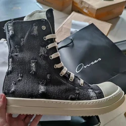 Rick-Baskets en denim déchiré pour hommes et femmes, Owees, Chaussures décontractées, Bottes, 2021