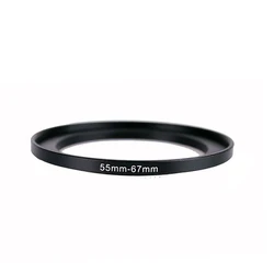 55mm-67mm 55-67 mm 55 to 67 Step Up Lens Filter Metal Ring Adapter Black