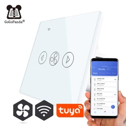 EU Standard Fan Dimmer Wifi App Control Touch Switch Smart Automation Switch 220V Smart Lifi Tuya Phone Faster Slower for Home